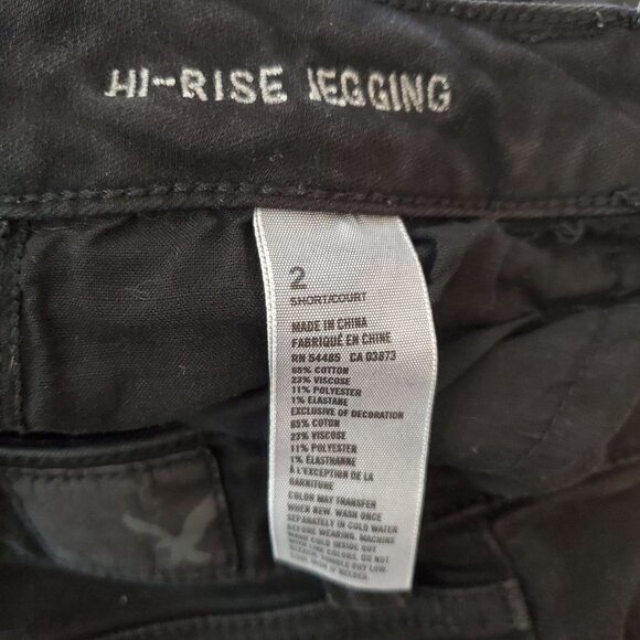 American Eagle 2 Short Black Hi Rise Jegging Skinny‎ jeans - Picture 4 of 7